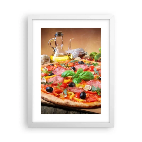 Plakat i hvid ramme - Med en ægte italiensk smag - 30x40 cm