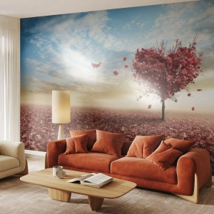 Fototapet Premium Canvas - Jeg elsker også efteråret - Landskab, Grafik, Træ - 450x315 cm