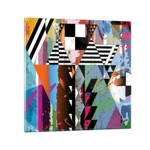 Billede på glas - Geometrisk og organisk - 40x40 cm