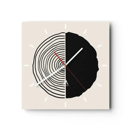 Vægur, Uret - Halvt og halvt - 30x30 cm