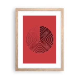 Plakat i ramme af lyst egetræ - Cirkulær bevægelse - 30x40 cm