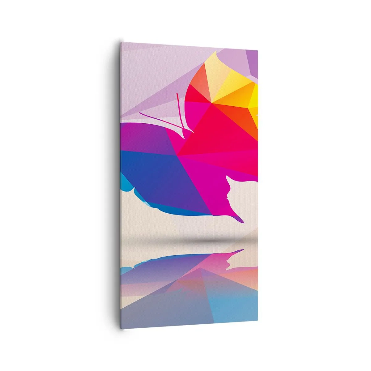 Lærredstryk - Billede på lærred - Sommerfugl regnbue - 65x120 cm