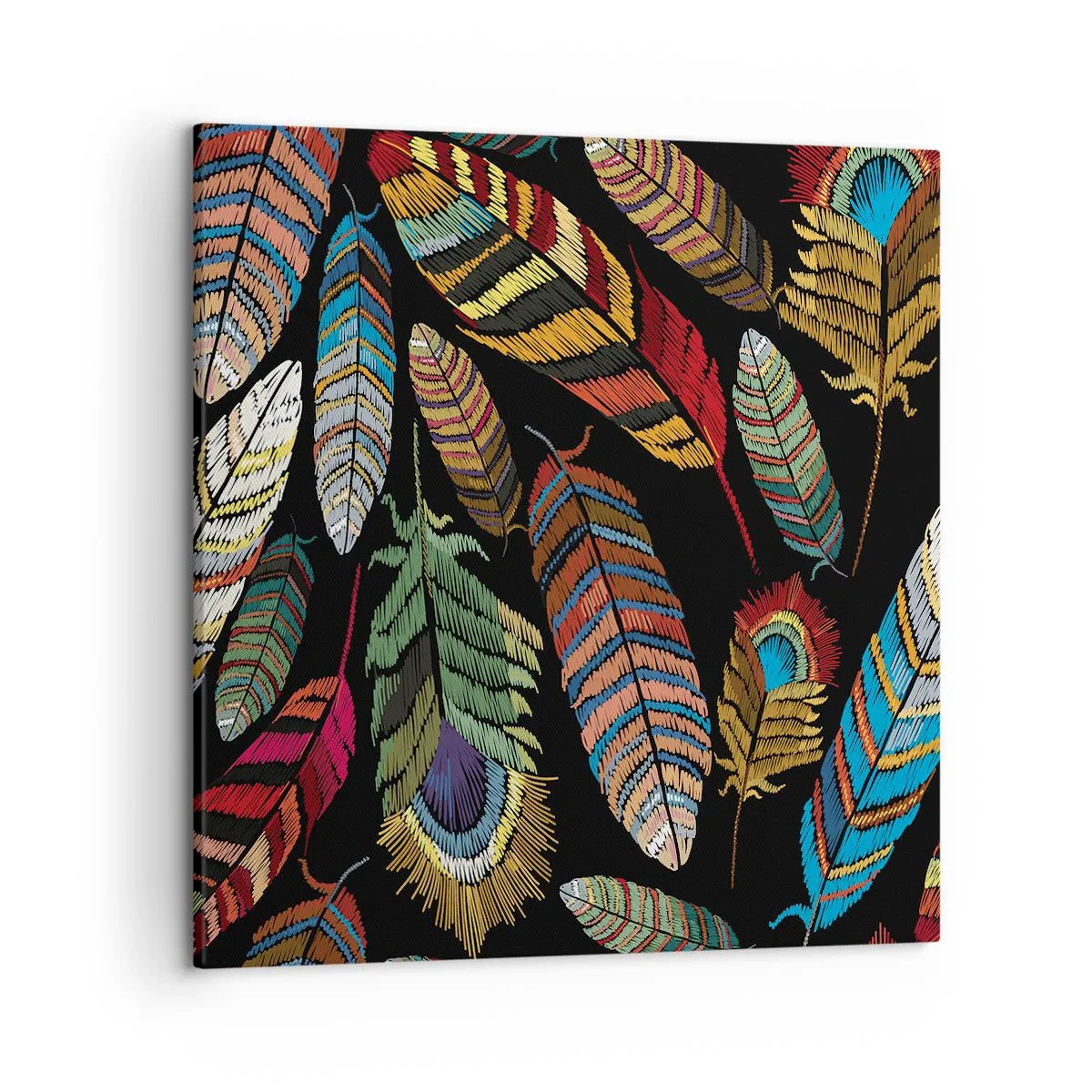 Lærredstryk - Billede på lærred - Fuglekarneval - 50x50 cm