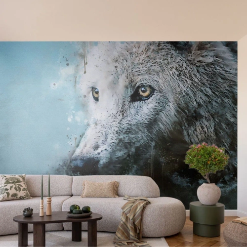 Fototapet Premium Canvas - Mød ulvesjælen - Dyr, Ulv, Predator - 250x175 cm