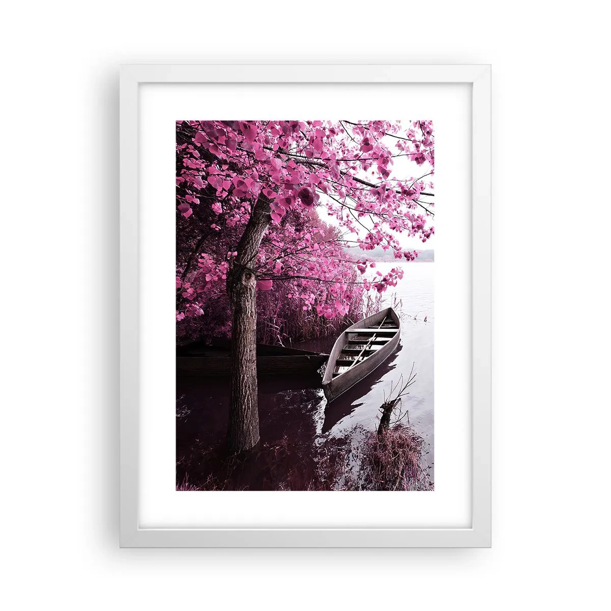Plakat i hvid ramme - I lyserød stilhed - 30x40 cm