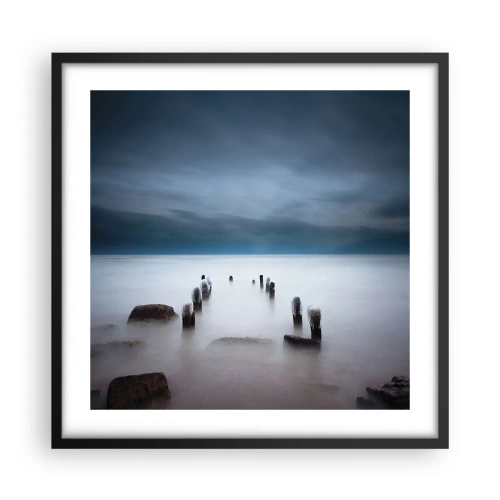 Plakat i sort ramme - En betænksom sø - 50x50 cm