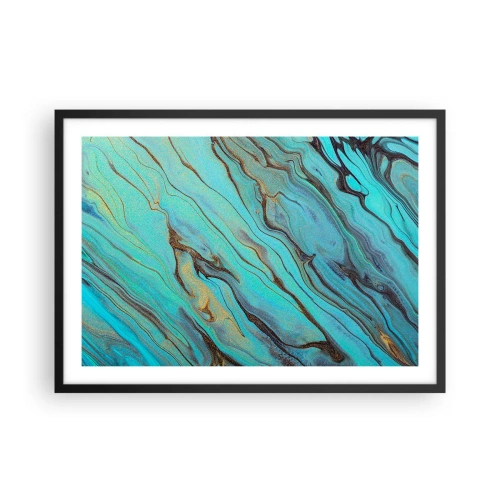 Plakat i sort ramme - Turkis tidevand - 70x50 cm