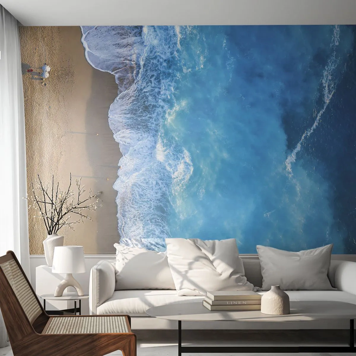 Fototapet Premium Sand - Den blå kraft - Landskab, Strand, Hav - 100x70 cm