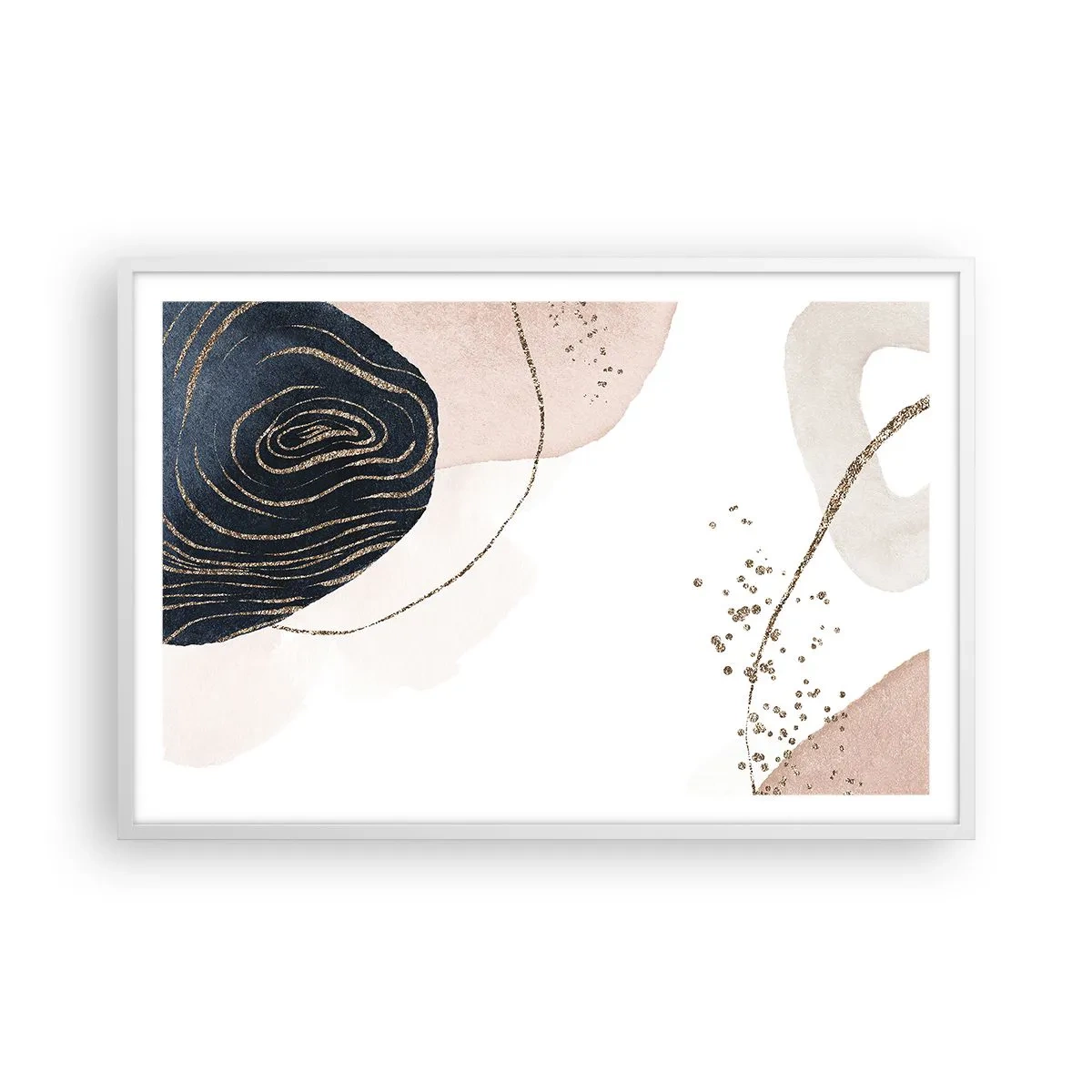 Plakat i hvid ramme - Alt flyder - 91x61 cm