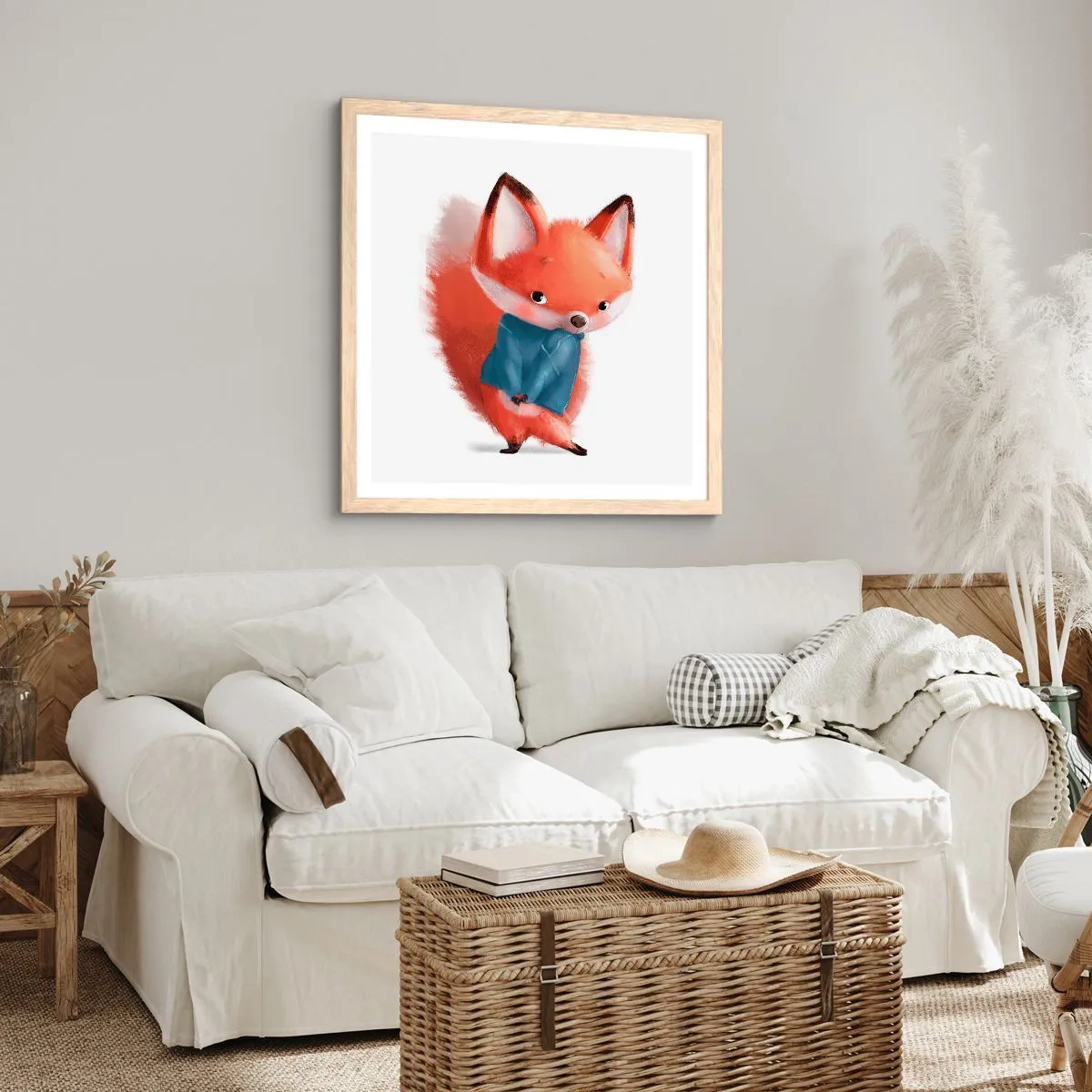 Plakat i ramme af lyst egetræ - Ser jeg smuk ud i den her? - 40x40 cm