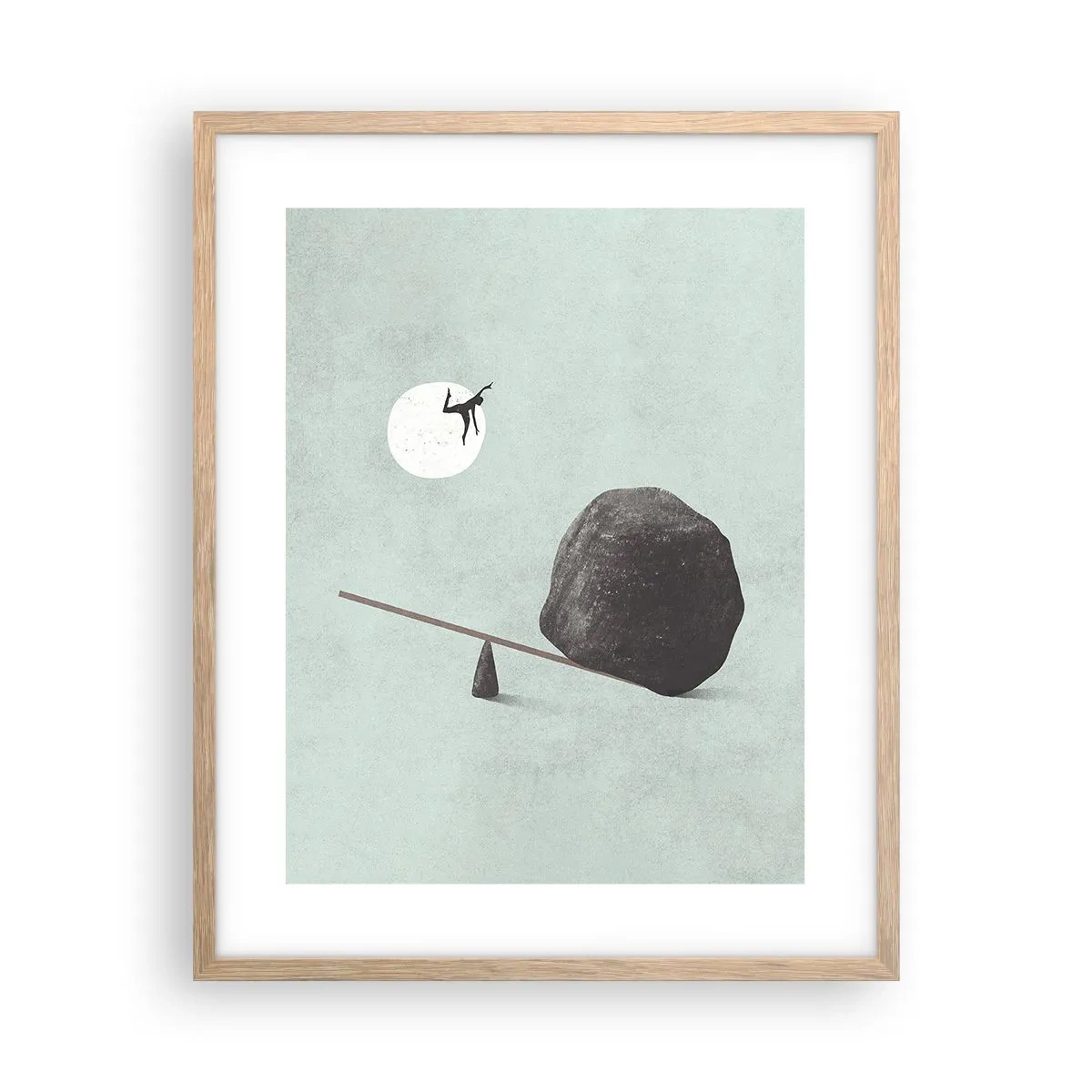 Plakat i ramme af lyst egetræ - En drøm går i opfyldelse - 40x50 cm