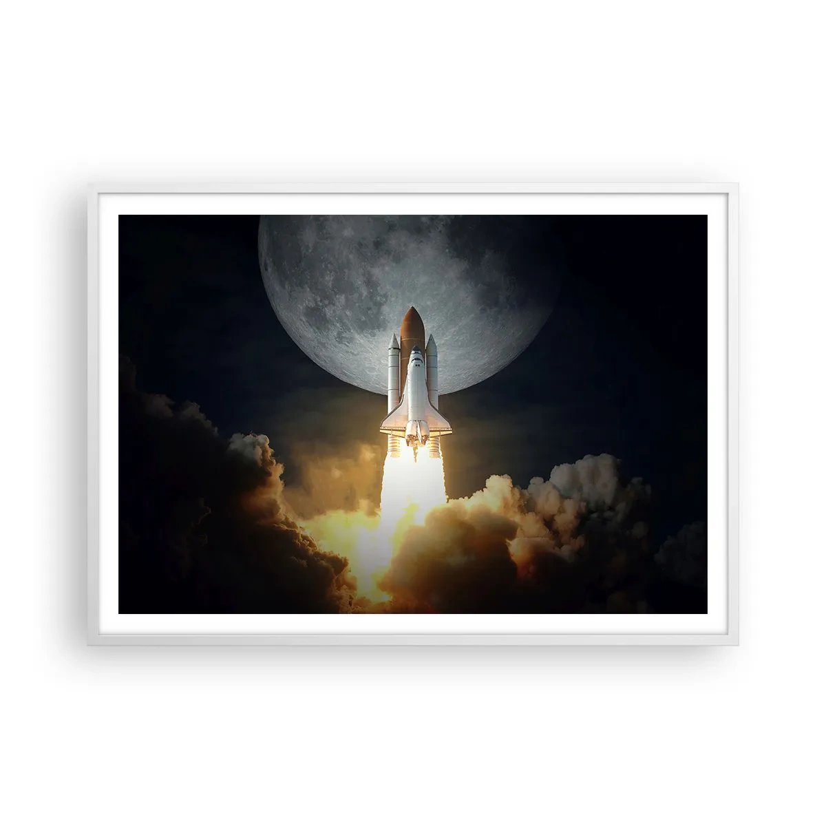 Plakat i hvid ramme - Begyndelsen på et overjordisk eventyr - 100x70 cm