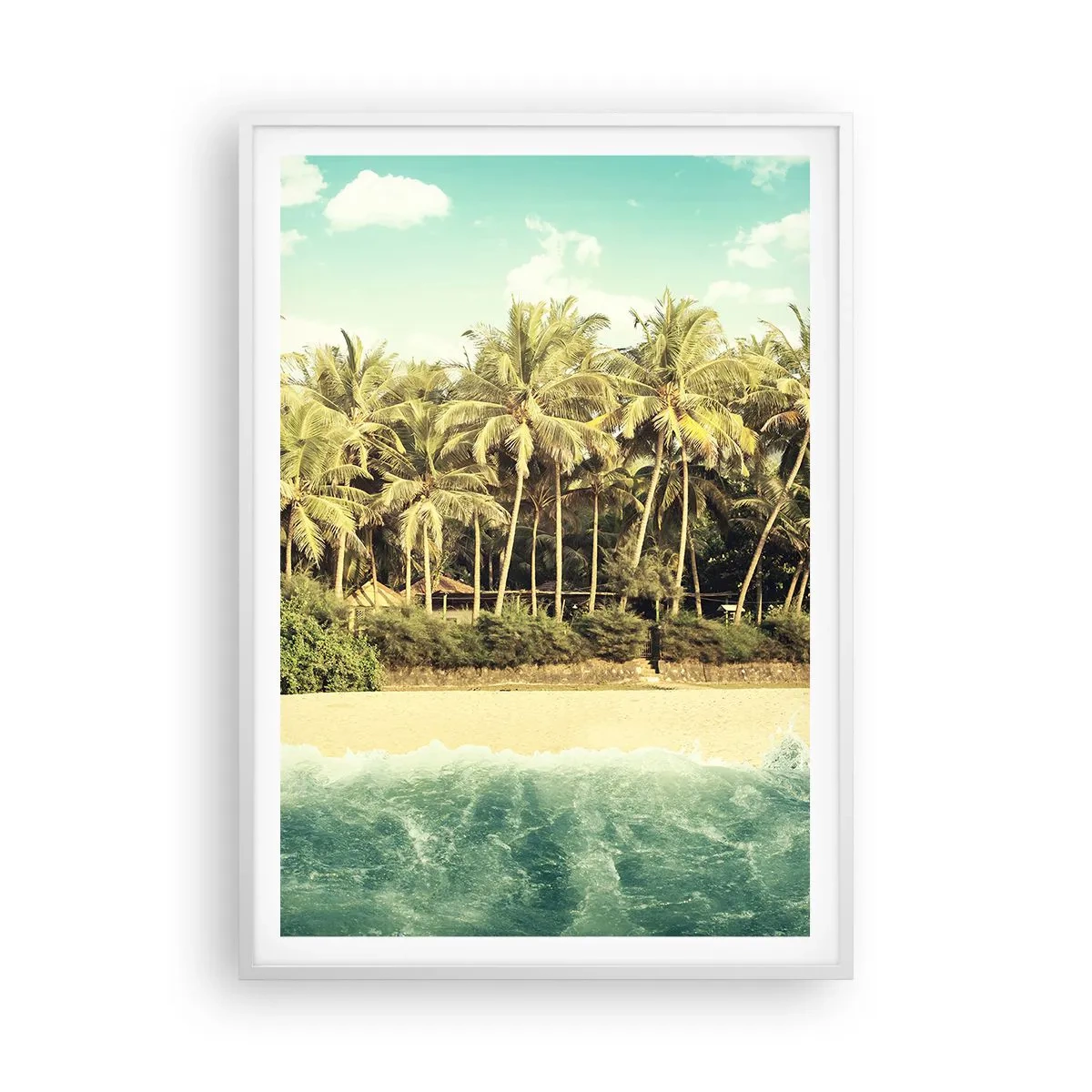 Plakat i hvid ramme - Hvad med her? - 70x100 cm