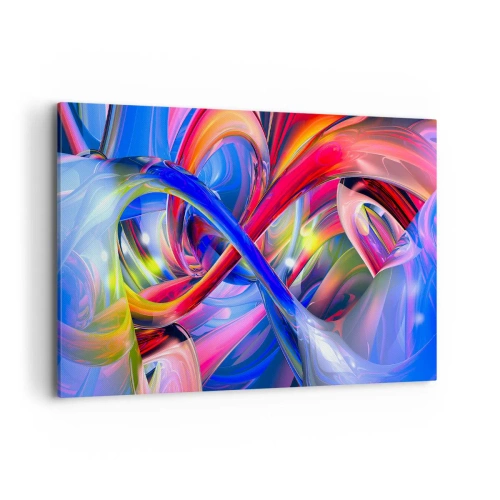 Lærredstryk - Billede på lærred - En dans af farver - 100x70 cm