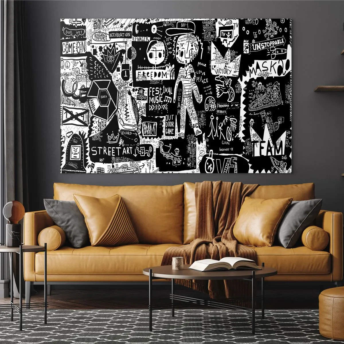 Billede på glas - Den åndelige ungdom med lov og glæde - 120x80 cm