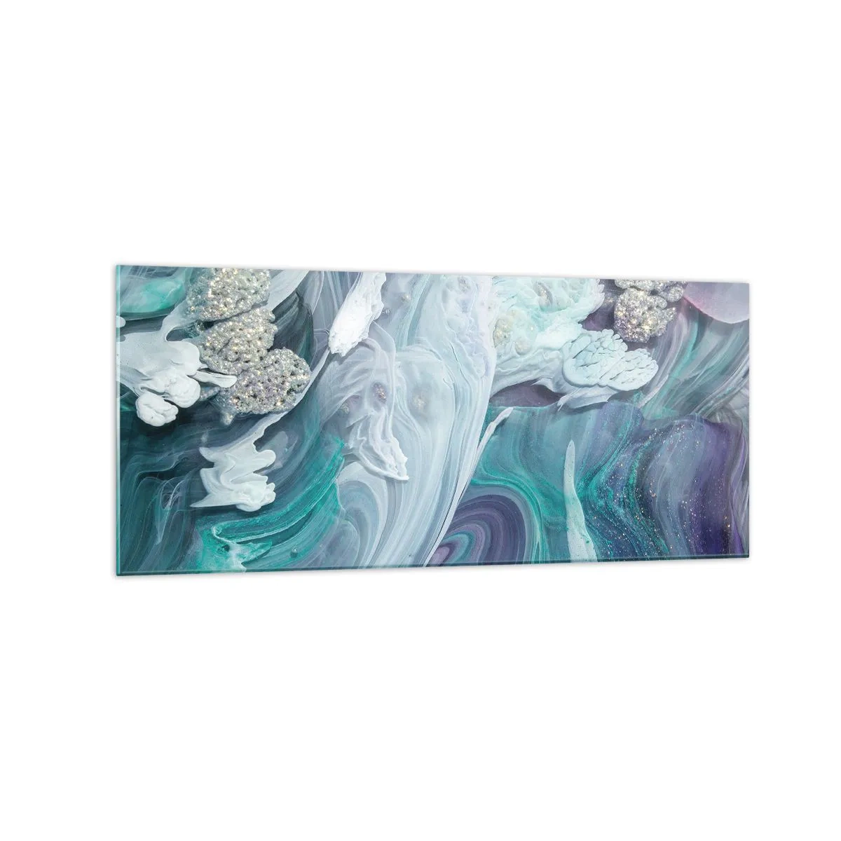 Billede på glas - Strømme af blå - 120x50 cm