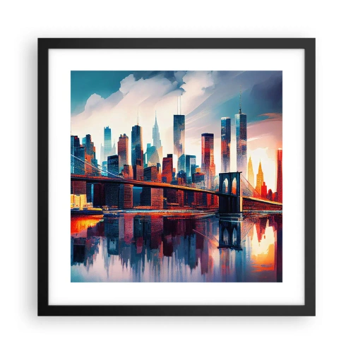 Plakat i sort ramme - Fænomenale New York - 40x40 cm