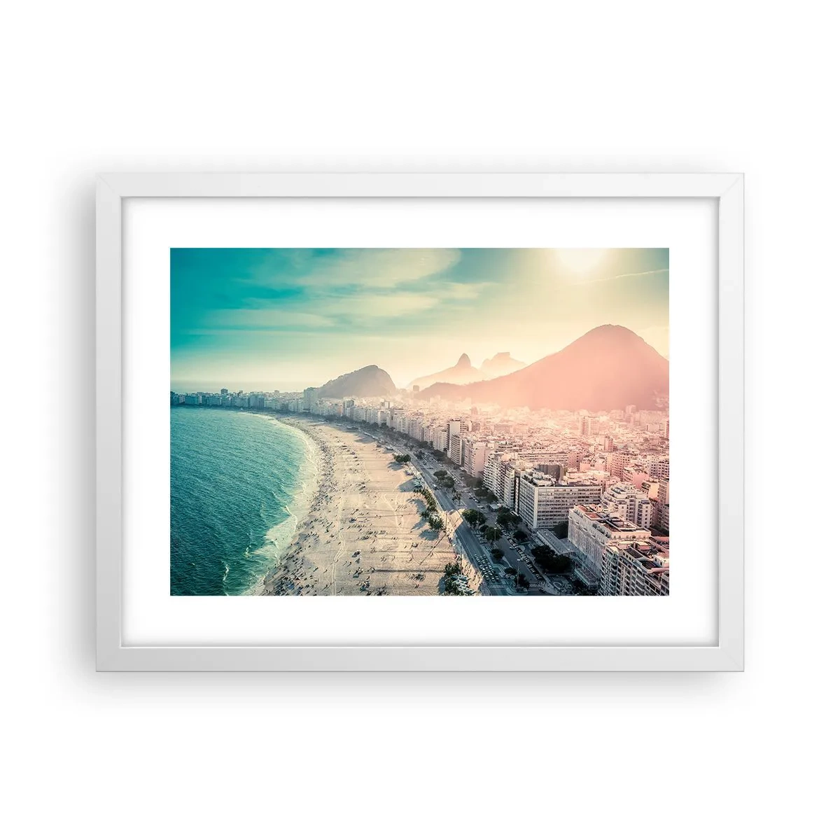 Plakat i hvid ramme - Evig ferie i Rio - 40x30 cm