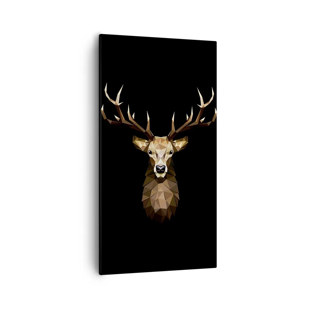 Lærredstryk - Billede på lærred - Kubistisk hjort - 55x100 cm