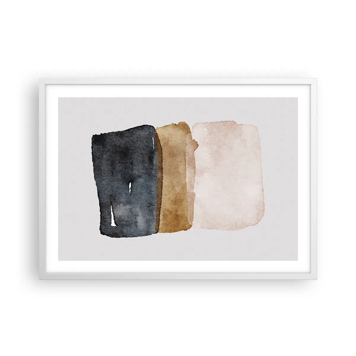 Plakat i hvid ramme - Sammensætning af jordfarver - 70x50 cm