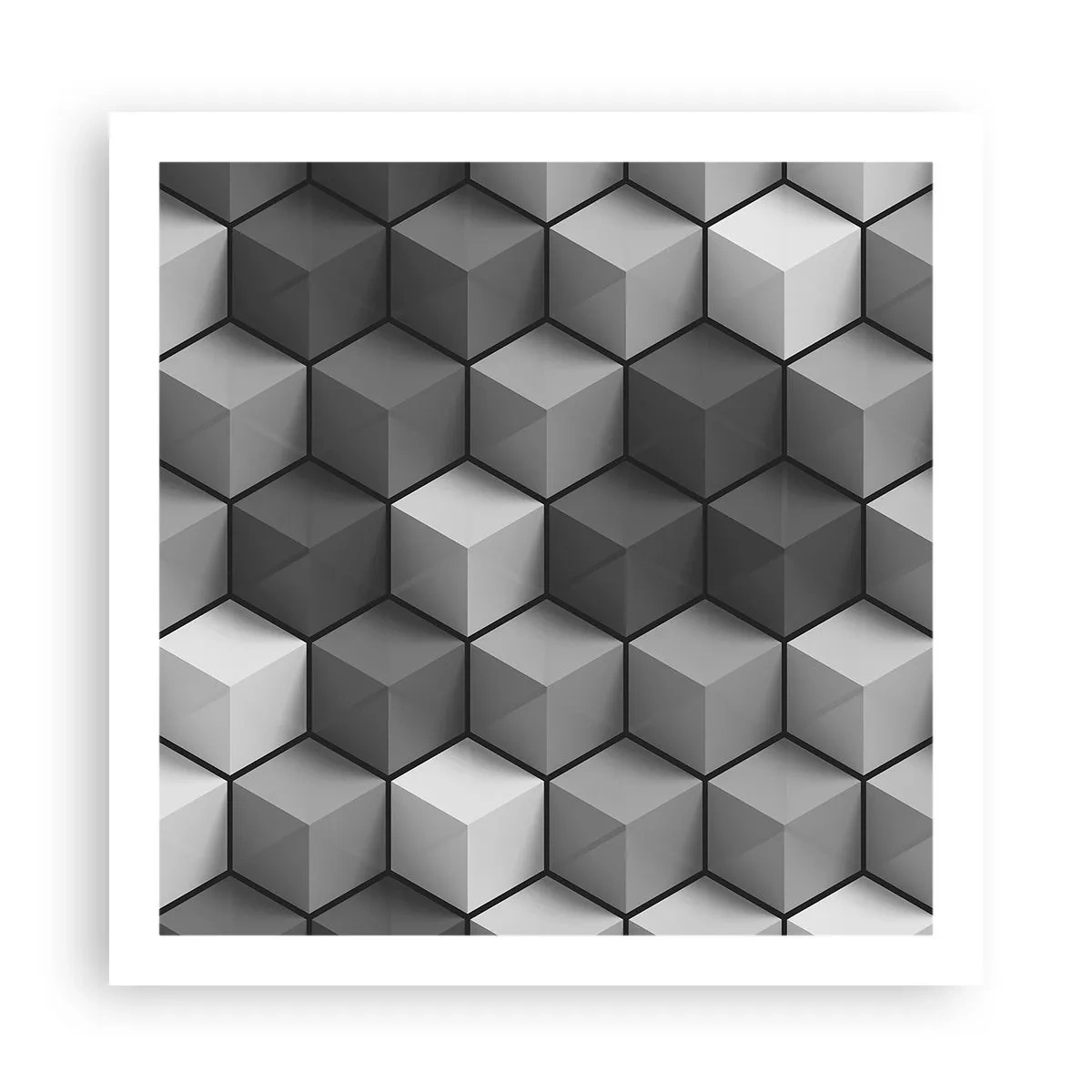 Plakat - Kubistisk puslespil - 60x60 cm