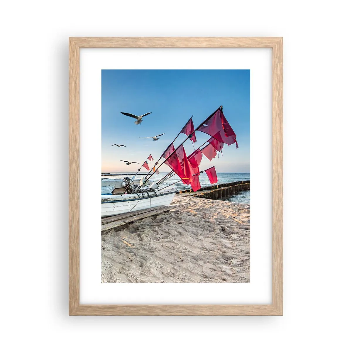 Plakat i ramme af lyst egetræ - Et velfortjent hvil - 30x40 cm