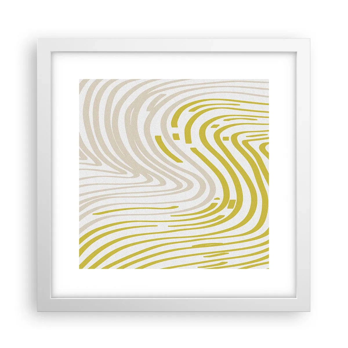 Plakat i hvid ramme - Komposition med et blidt sving - 30x30 cm