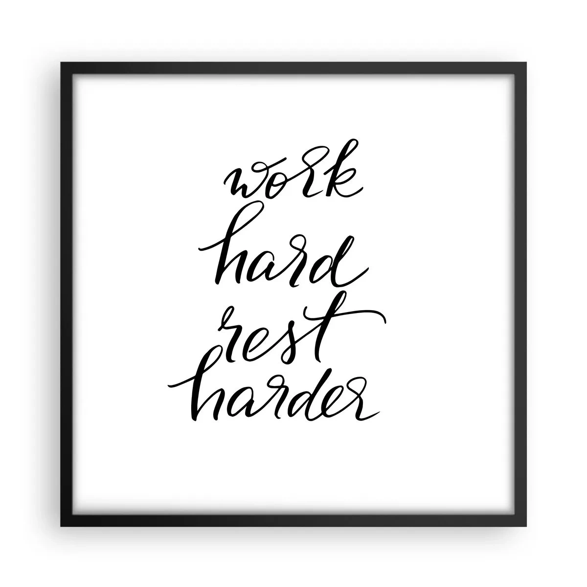 Plakat i sort ramme - Balance i livet - 50x50 cm