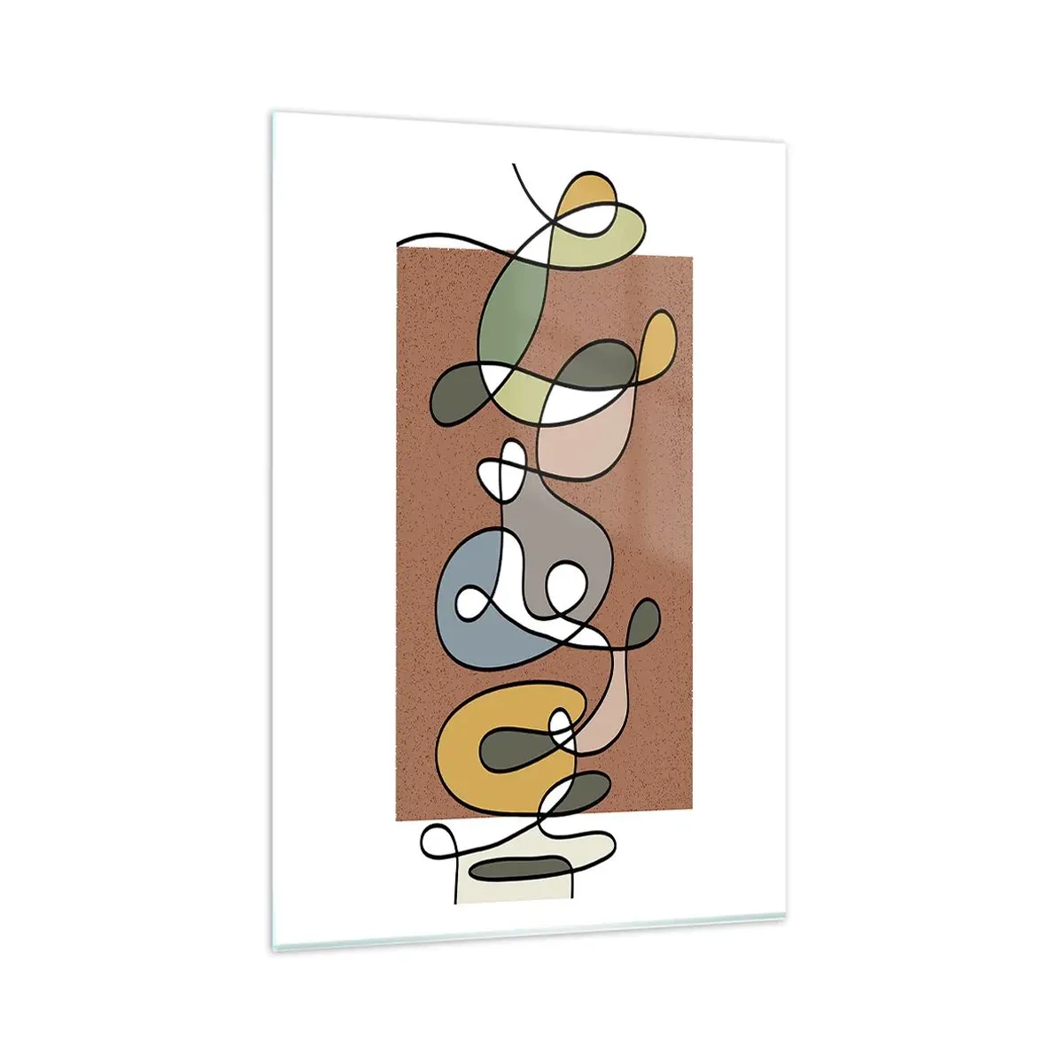 Billede på glas - En abstraktion, der er værd at smile over - 80x120 cm