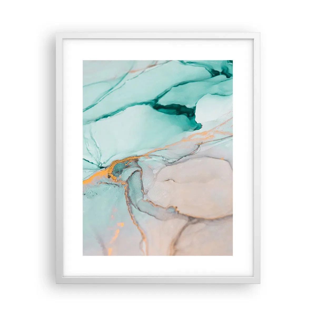 Plakat i hvid ramme - Dans af former og farver - 40x50 cm