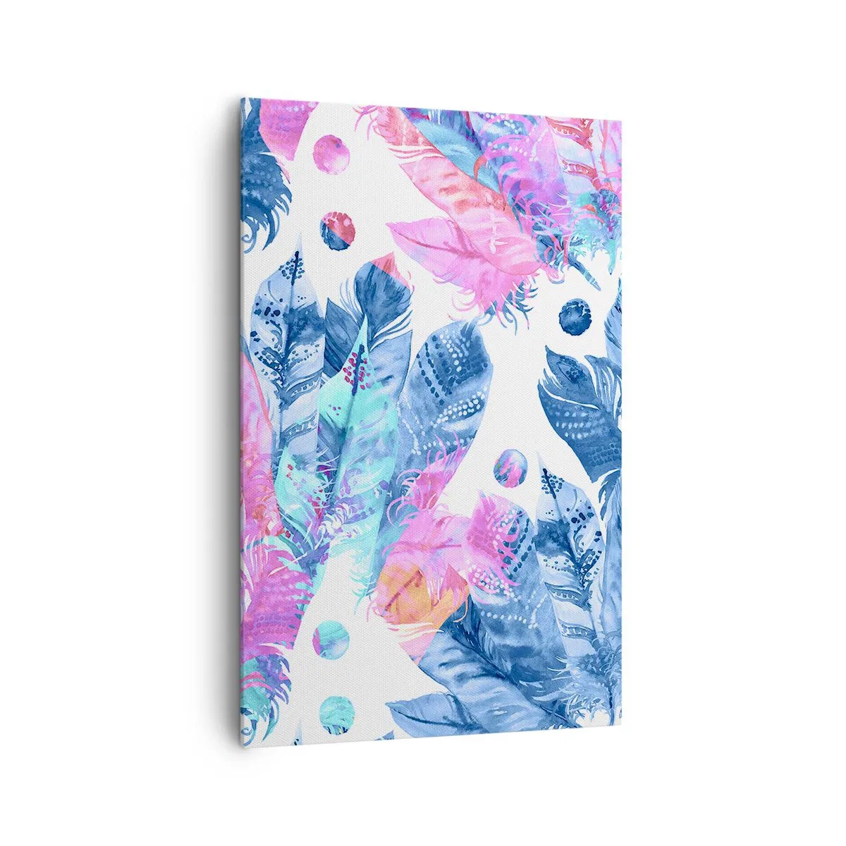 Lærredstryk - Billede på lærred - Plys i lyserød og blå - 80x120 cm