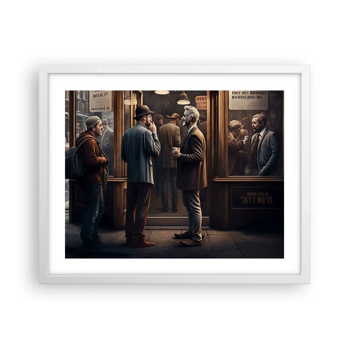 Plakat i hvid ramme - Et godt øjeblik på dagen - 50x40 cm