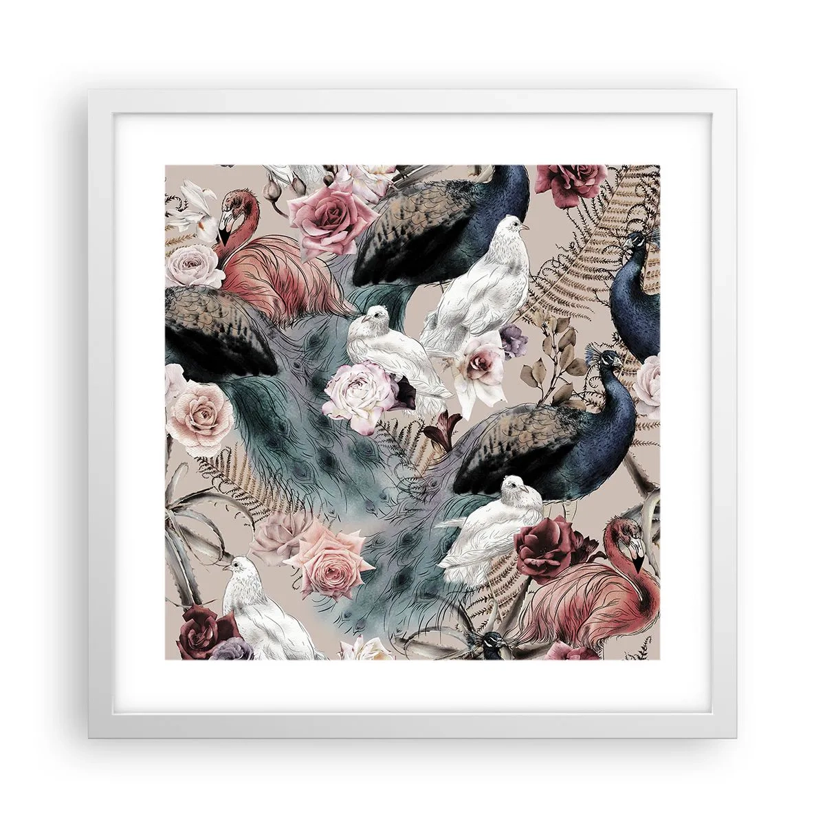 Plakat i hvid ramme - I paladsets have - 40x40 cm