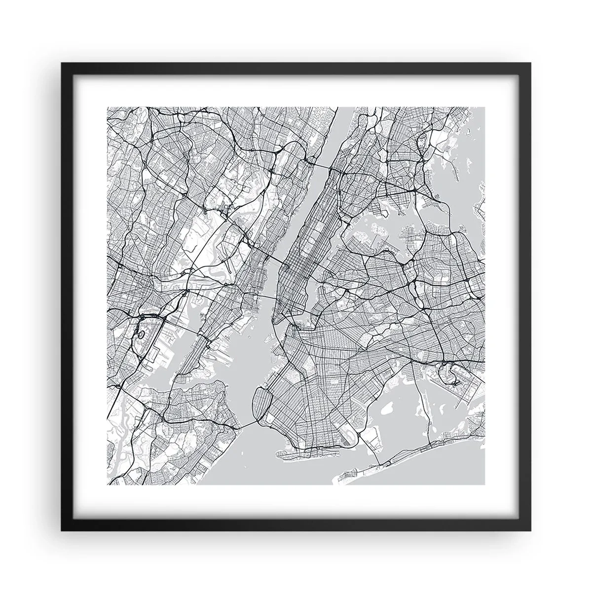Plakat i sort ramme - Anatomi af en storby - 50x50 cm