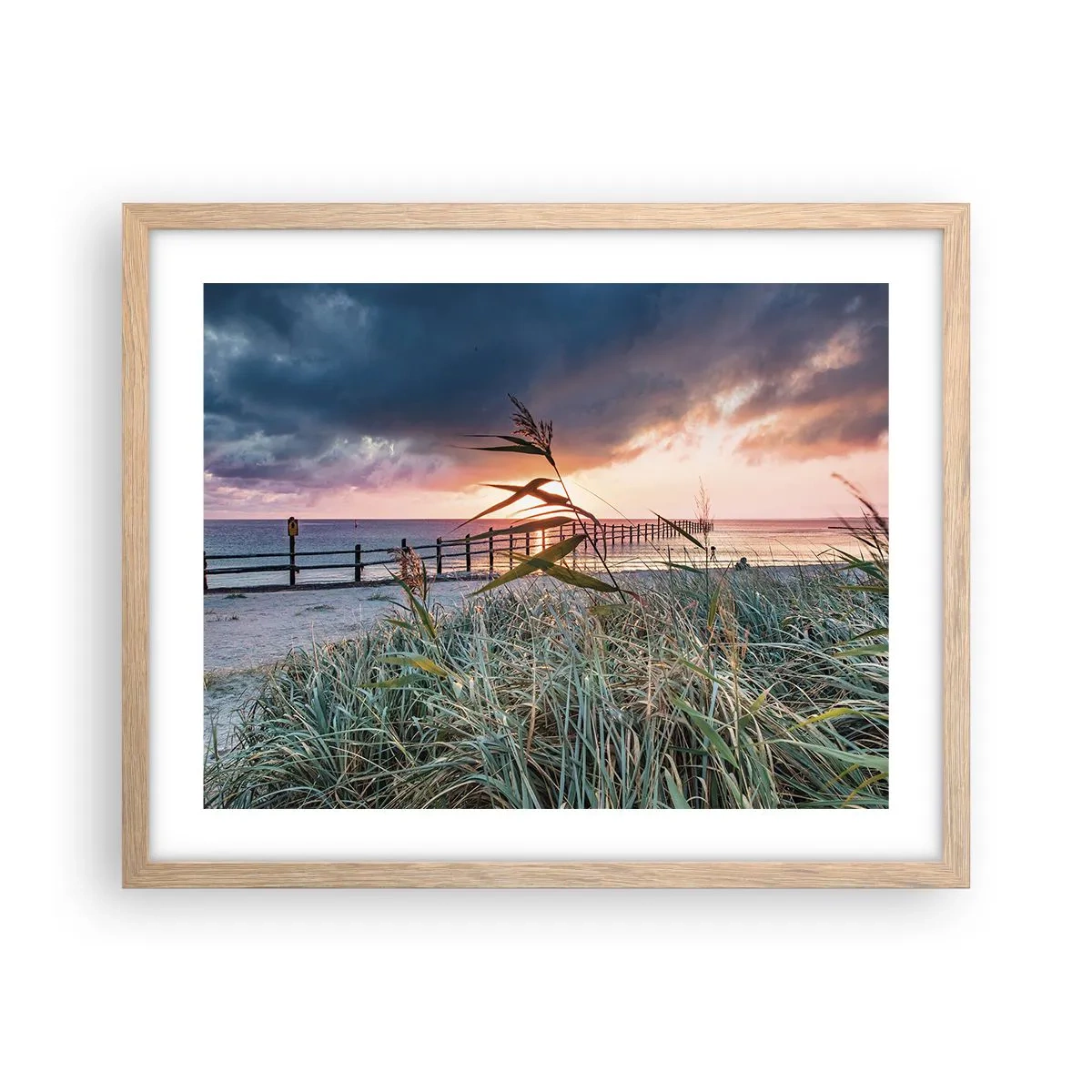 Plakat i ramme af lyst egetræ - Ikke passerer med vinden - 50x40 cm