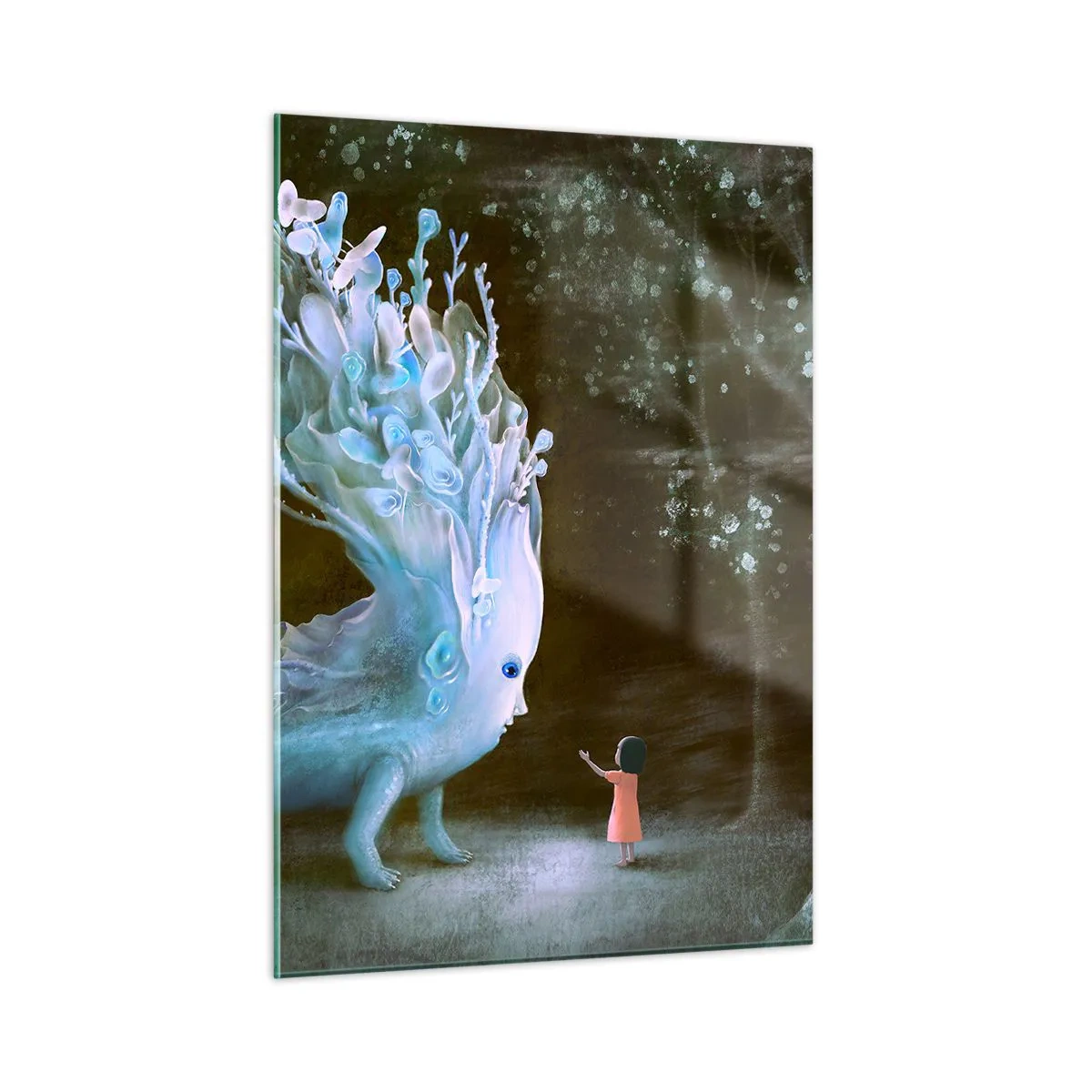 Billede på glas - Et fantastisk møde - 50x70 cm