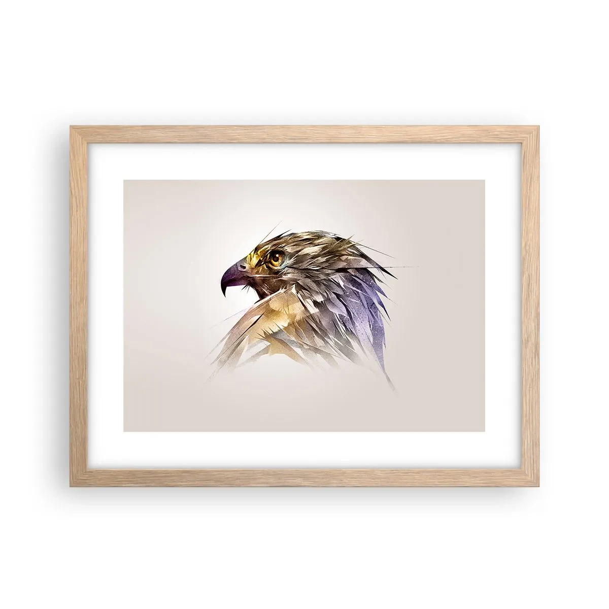 Plakat i ramme af lyst egetræ - Portræt af en kriger - 40x30 cm