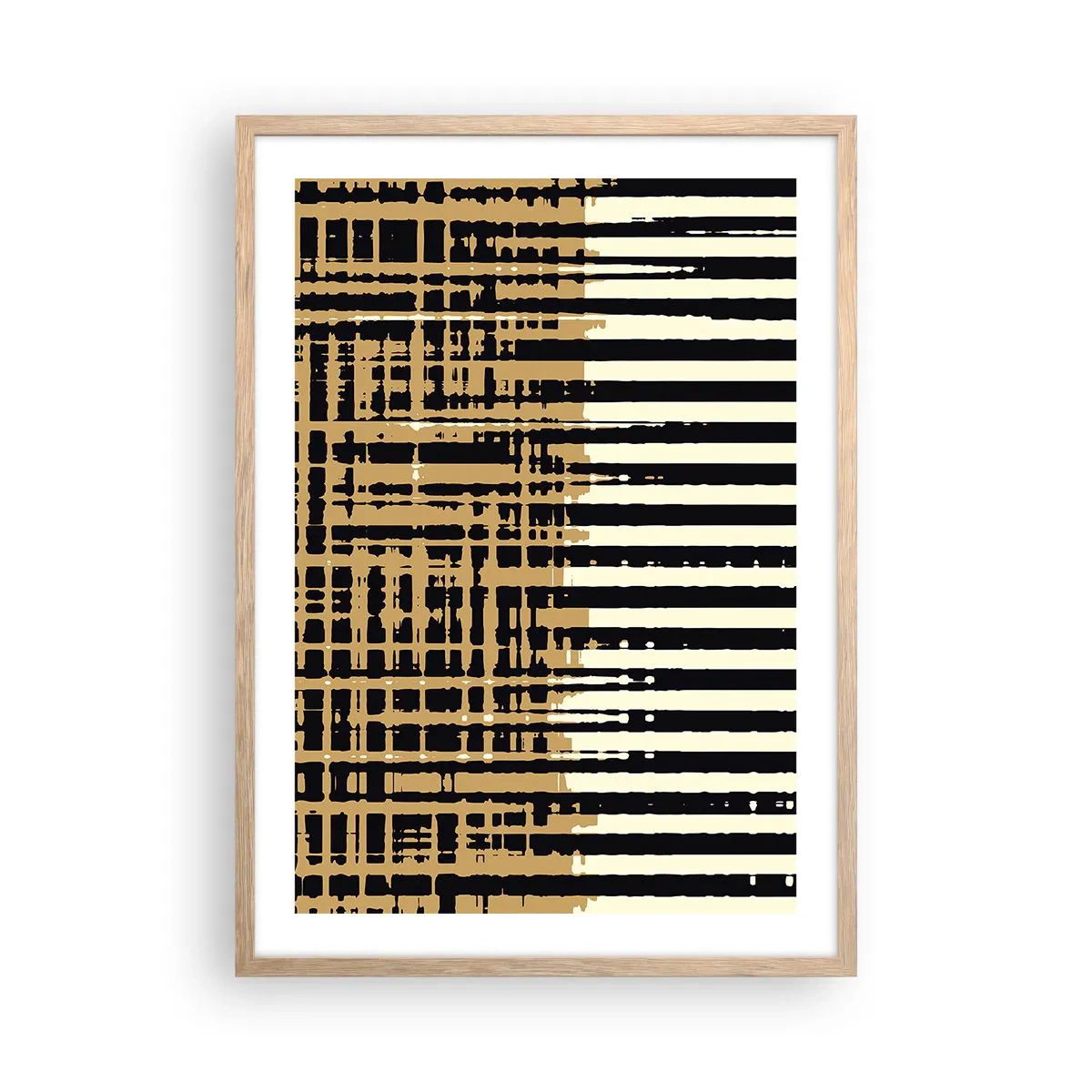 Plakat i ramme af lyst egetræ - Arkitektonisk abstraktion - 50x70 cm