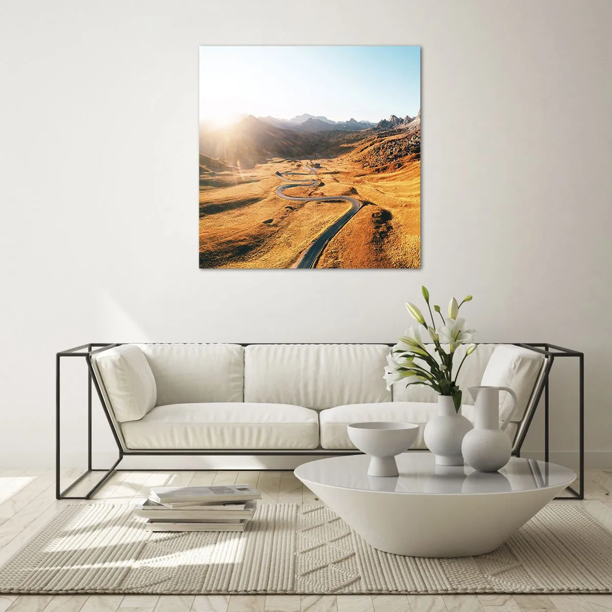 Billede på glas - I en gylden dal - 70x70 cm