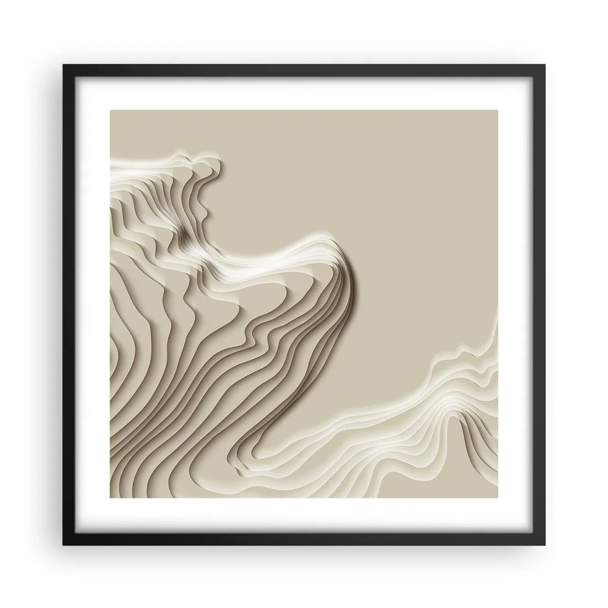 Plakat i sort ramme - Kunstens topografi - 50x50 cm