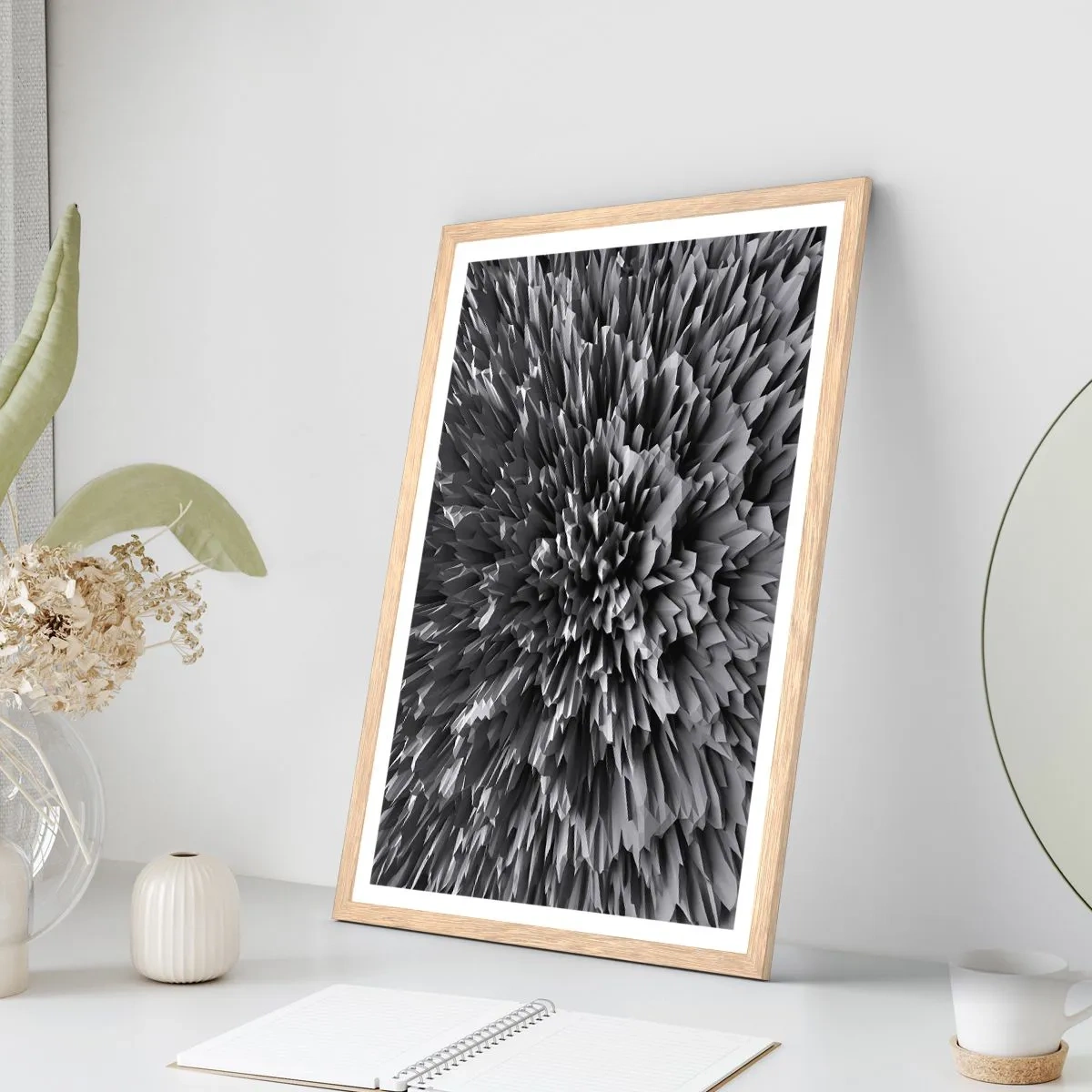 Plakat i ramme af lyst egetræ - Det kan ikke blive skarpere end dette - 70x100 cm