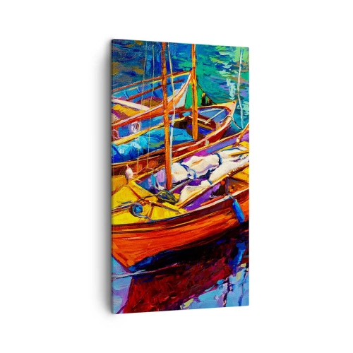 Lærredstryk - Billede på lærred - På vand, der er tykt af farve - 45x80 cm