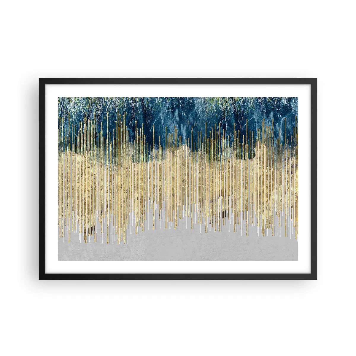 Plakat i sort ramme - Forgyldt grænse - 70x50 cm