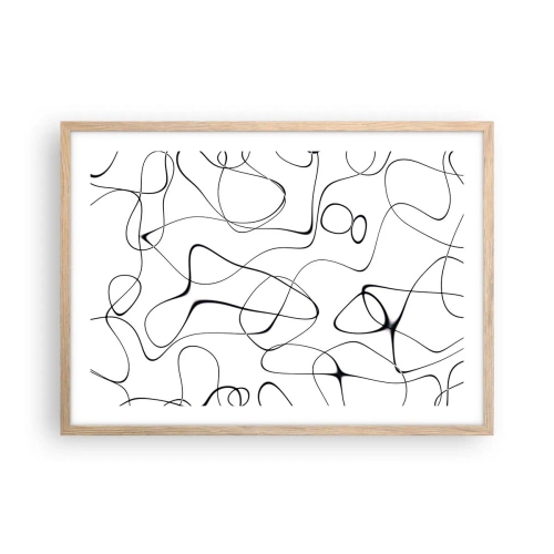 Plakat i ramme af lyst egetræ - Livets veje, skæbnens omskiftelser - 70x50 cm