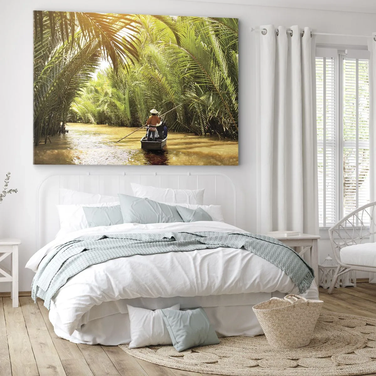 Lærredstryk - Billede på lærred - Palmeslugten - 70x50 cm