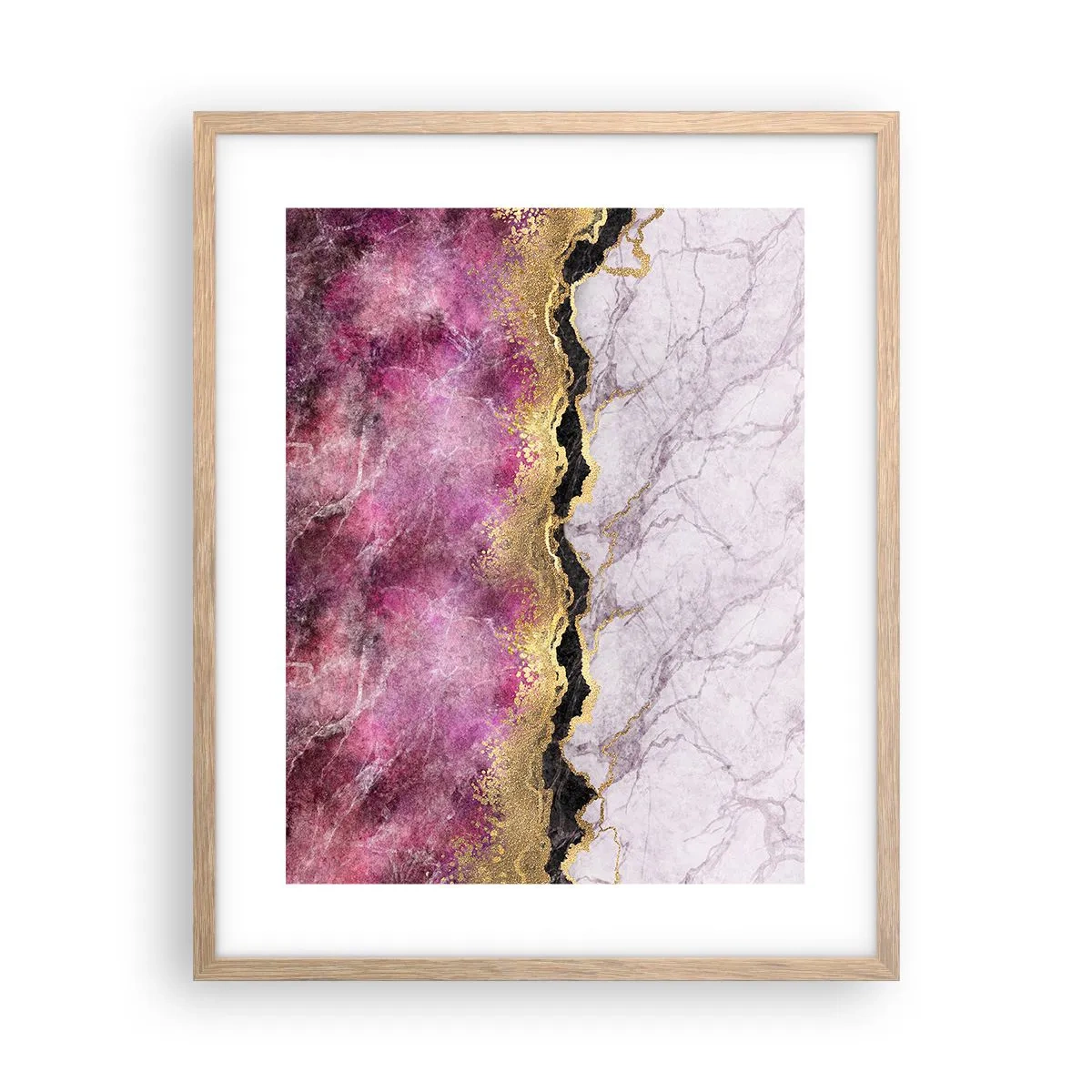 Plakat i ramme af lyst egetræ - På grænsen - 40x50 cm