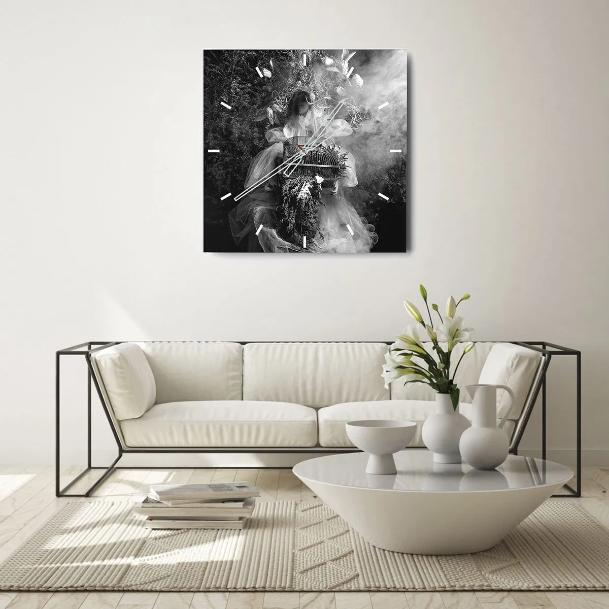 Vægur, Uret - Selve Moder - Naturen - 40x40 cm