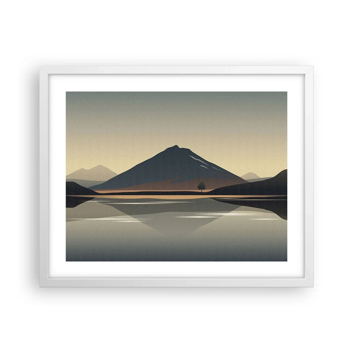 Plakat i hvid ramme - Spejlrefleksion - 50x40 cm