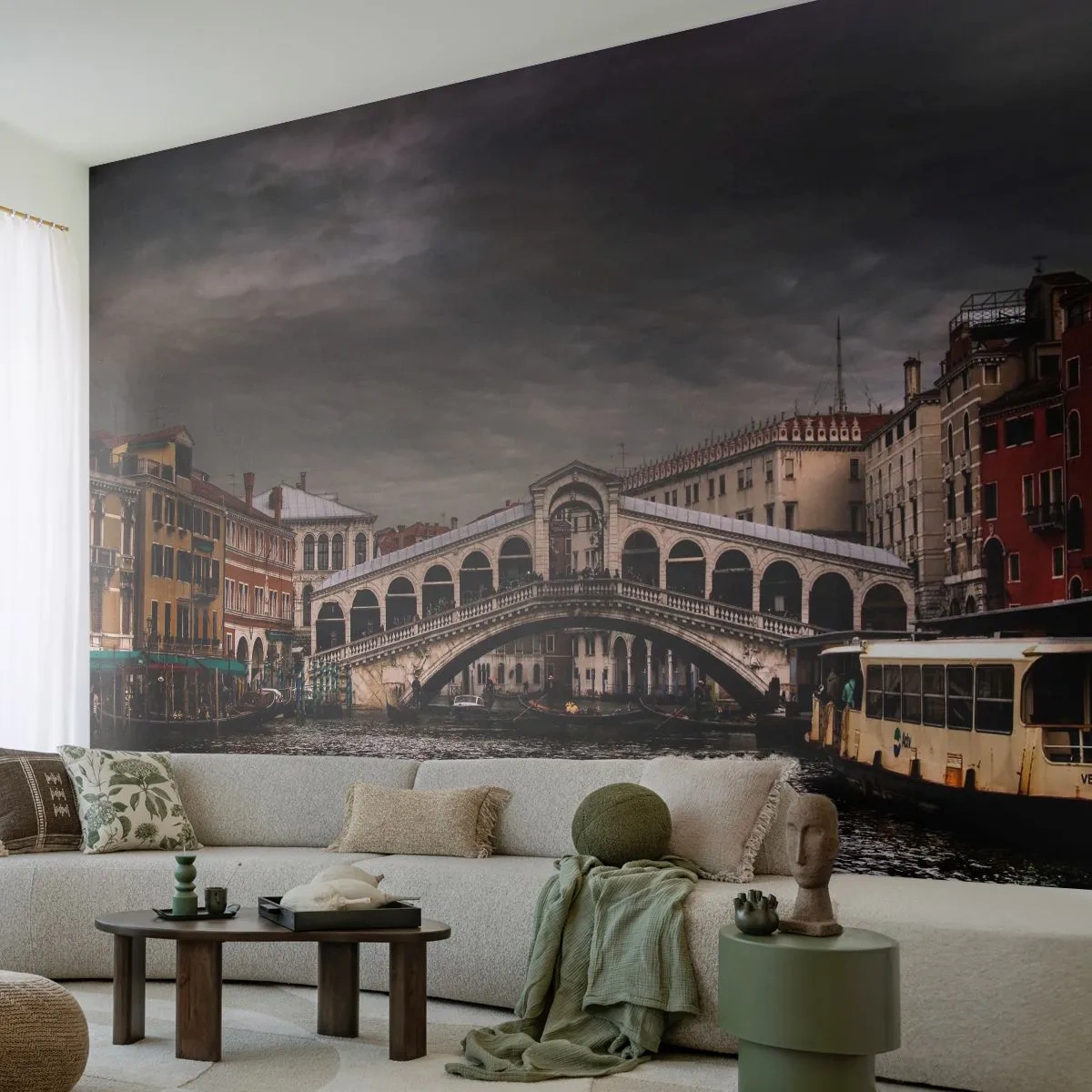 Fototapet Premium Canvas - Løftet om en venetiansk aften - By, Venedig, Bro - 100x70 cm