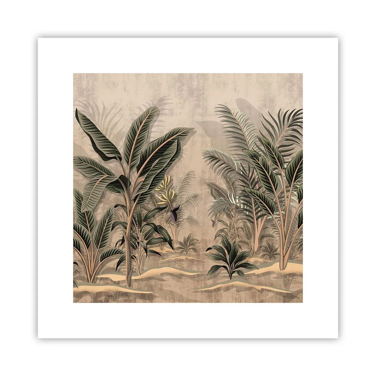 Plakat - Gravering i kolonistil - 30x30 cm